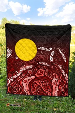 aboriginal premium quilt red landscape