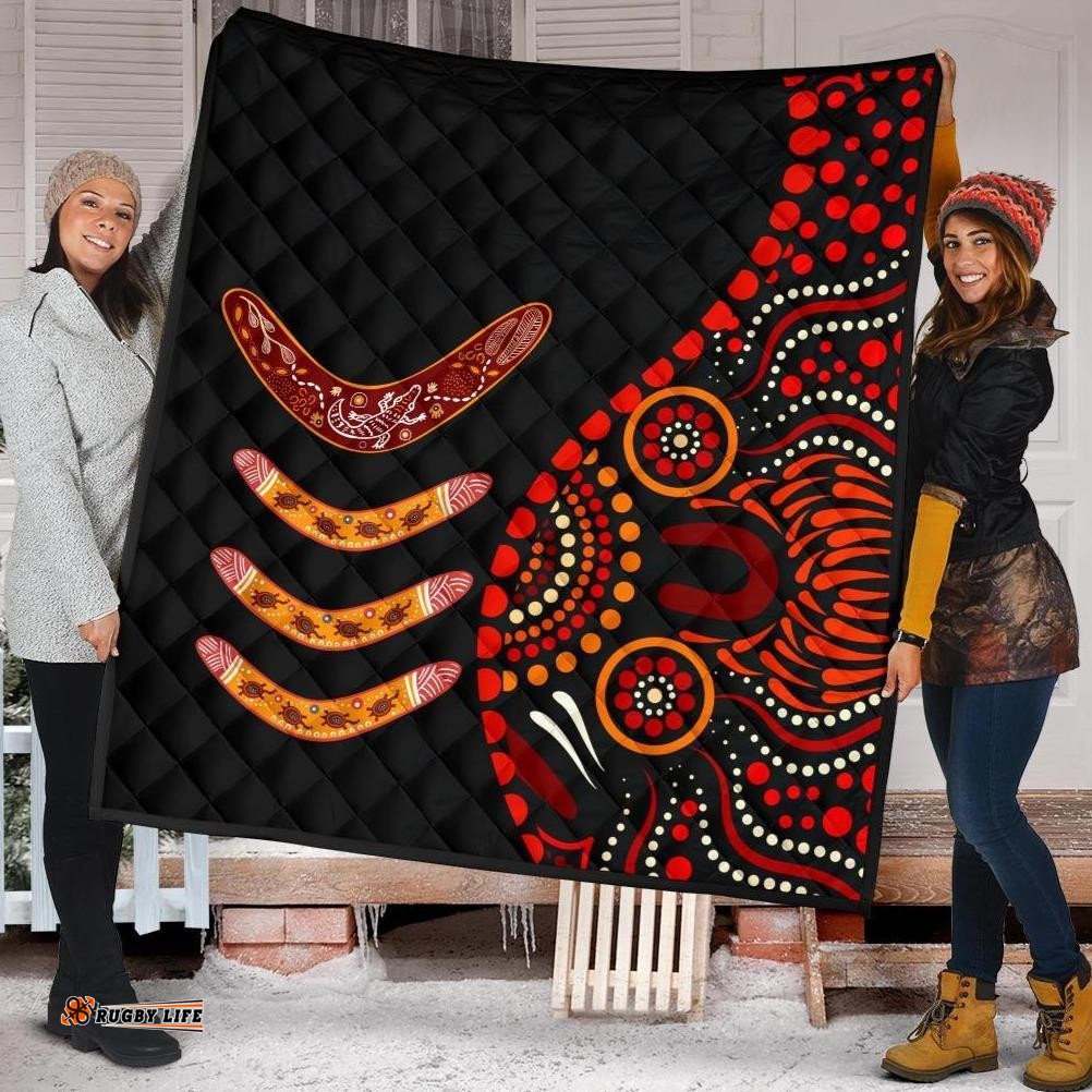 aboriginal premium quilt aboriginal boomerangs with dot painting pattern