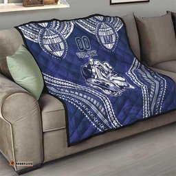 bulldogs rugby custom quilt go berries with polynesian style