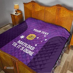 custom australia soccer quilt matildas go champions purple
