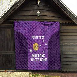 custom australia soccer quilt matildas go champions purple