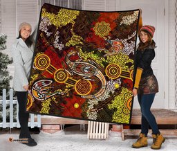 aboriginal premium quilt kangaroo and lizard dot painting art