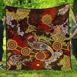 aboriginal premium quilt kangaroo and lizard dot painting art