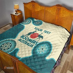 custom australia boomers quilt aboriginal with marble pattern cyan