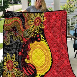 platypus aboriginal art style quilt
