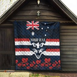 custom cats football quilt anzac lest we forget