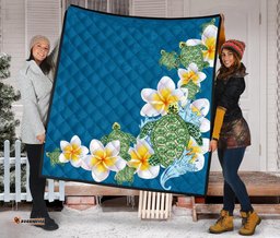plumeria sea turtle premium quilt