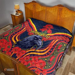 custom crows football anzac quilt poppy soldier with aboriginal dots art