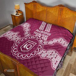 custom qld maroons rugby quilt aussie aboriginal mix polynesian pattern