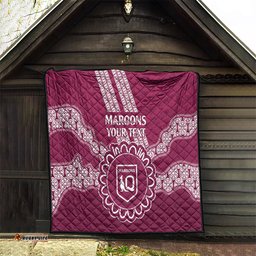custom qld maroons rugby quilt aussie aboriginal mix polynesian pattern