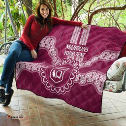 custom qld maroons rugby quilt aussie aboriginal mix polynesian pattern