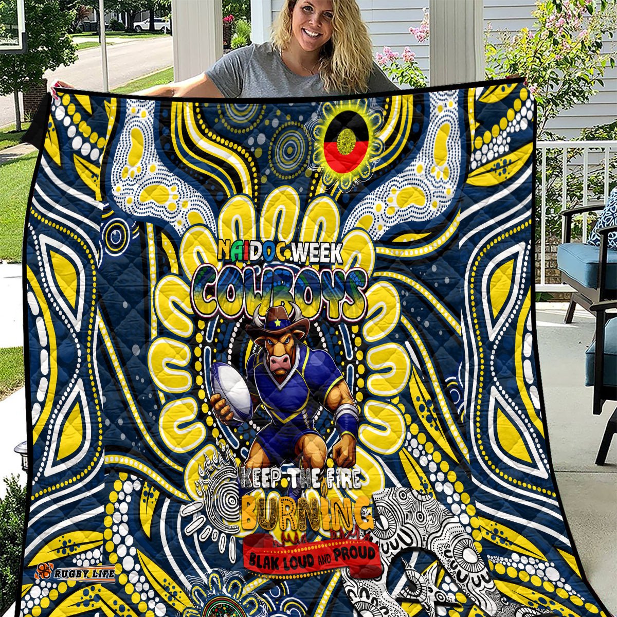 naidoc week 2024 cowboys quilt mascot rugby