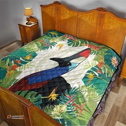 cassowary australia quilt tropical flowers mix aboriginal art