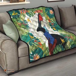 cassowary australia quilt tropical flowers mix aboriginal art