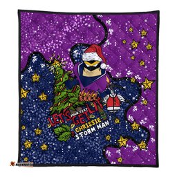 Melbourne Storm Christmas Custom Quilt - Let's Get Lit Chrisse Pressie Quilt