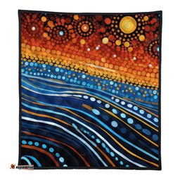 Australia Dreaming Aboriginal Quilt - Aboriginal Culture Indigenous Dreaming Dot Painting Art Inspired Quilt