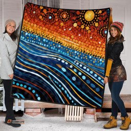 Australia Dreaming Aboriginal Quilt - Aboriginal Culture Indigenous Dreaming Dot Painting Art Inspired Quilt