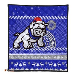 Canterbury-Bankstown Bulldogs Premium Quilt - Australia Ugly Xmas With Aboriginal Patterns For Die Hard Fans