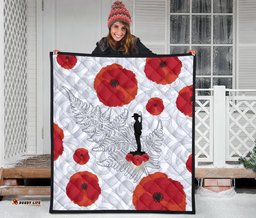 anzac maori premium quilt silver fern lest for get