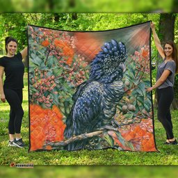 Australia Black Cockatoo  Quilt - Black Cockatoo and Flowering Gum Quilt