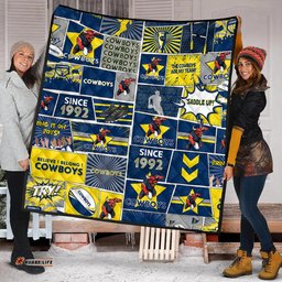 North Queensland Cowboys Premium Quilt - Team Of Us Die Hard Fan Supporters Comic Style