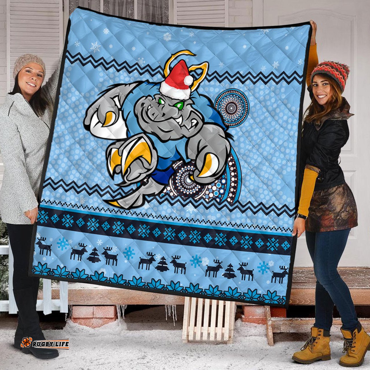 New South Wales Premium Quilt - Australia Ugly Xmas With Aboriginal Patterns For Die Hard Fans