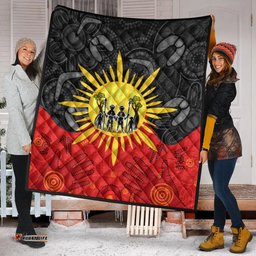 aboriginal family premium quilt flag style