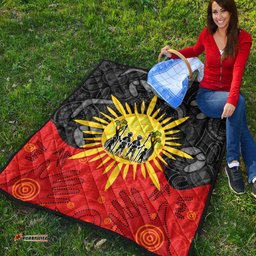 aboriginal family premium quilt flag style