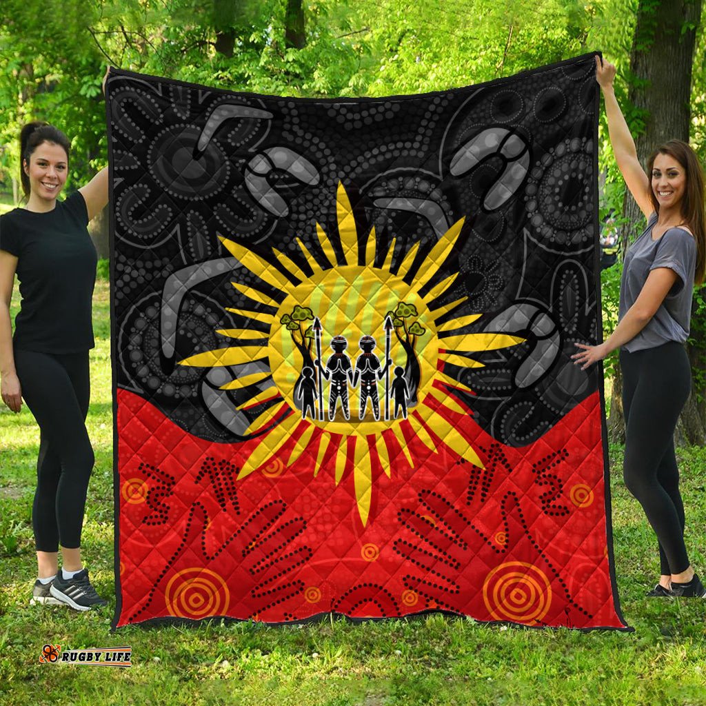 aboriginal family premium quilt flag style