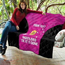 custom australia soccer quilt matildas go champions pink