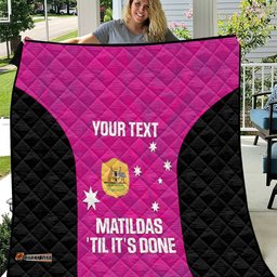 custom australia soccer quilt matildas go champions pink
