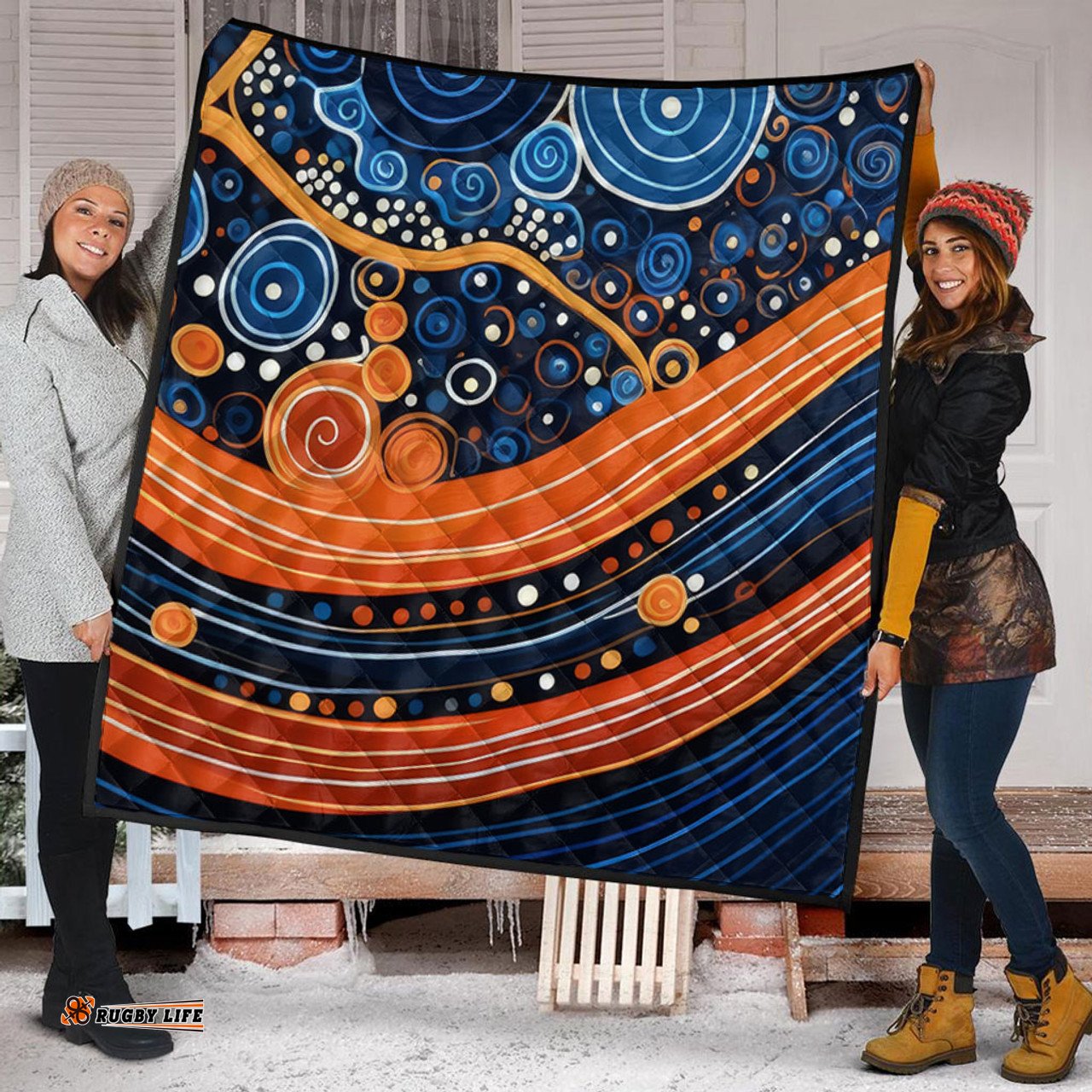 Australia Dreaming Aboriginal Quilt - Aboriginal Culture Indigenous Dot Art Painting Inspired Quilt