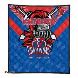Newcastle Knights Premium Quilt Talent Win Games But Teamwork And Intelligence Win Championships With Aboriginal Style