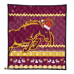 Brisbane Broncos Premium Quilt - Australia Ugly Xmas With Aboriginal Patterns For Die Hard Fans