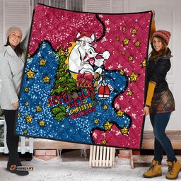 Brisbane Broncos Christmas Custom Quilt - Let's Get Lit Chrisse Pressie Quilt