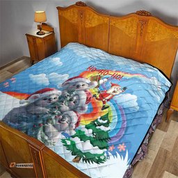 australia koala christmas quilt santa claus ho ho ho