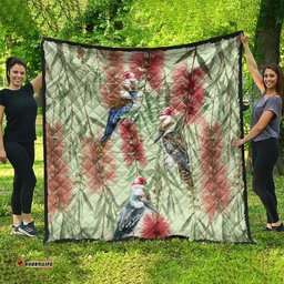 australia christmas quilt kookaburra santa on callistemon pastel