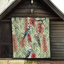 australia christmas quilt kookaburra santa on callistemon pastel