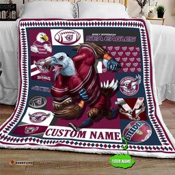 personalized manly warringah sea eagles mascot quilt blanket nrl