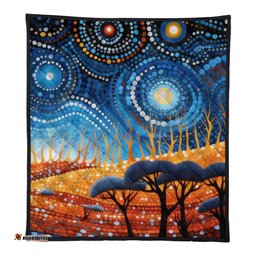 Australia Dreaming Aboriginal Quilt - Aboriginal Culture Indigenous Land Dot Painting Art Inspired Quilt