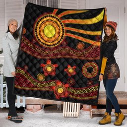 aboriginal indigenous flag vibes premium quilt turtle
