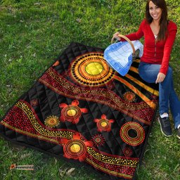 aboriginal indigenous flag vibes premium quilt turtle