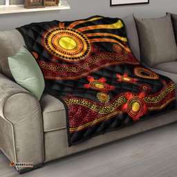 aboriginal indigenous flag vibes premium quilt turtle