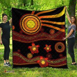 aboriginal indigenous flag vibes premium quilt turtle