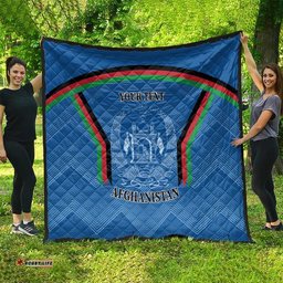 custom afghanistan cricket quilt afghan coat of arm with special flag