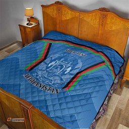 custom afghanistan cricket quilt afghan coat of arm with special flag