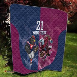 roosters sea eagles rugby custom quilt half grunge style