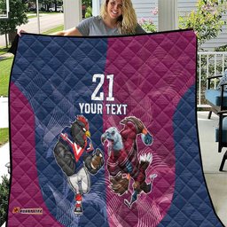 roosters sea eagles rugby custom quilt half grunge style