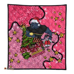 Penrith Panthers Christmas Custom Quilt - Let's Get Lit Chrisse Pressie Pink Quilt