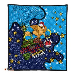 Gold Coast Titans Christmas Custom Quilt - Let's Get Lit Chrisse Pressie Quilt